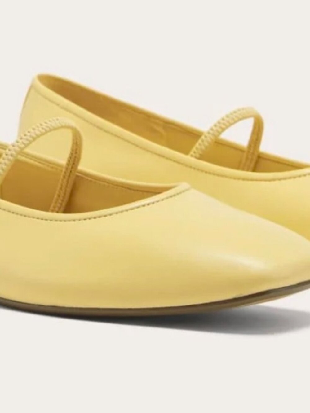 Everlane Yellow Leather Mary Jane Flats